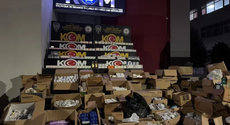 Adana'da ruhsatsız depoda 1 milyon 123 bin 443 ilaç ele geçirildi