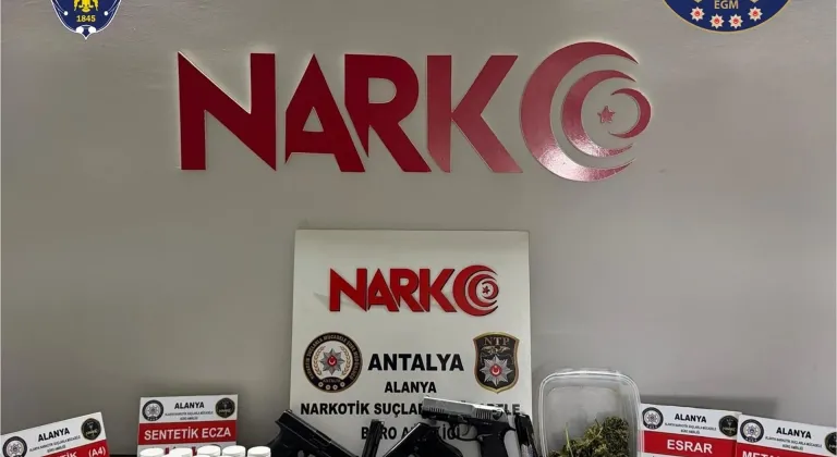 Alanya’da 45 adrese yapılan uyuşturucu operasyonunda 39 gözaltı