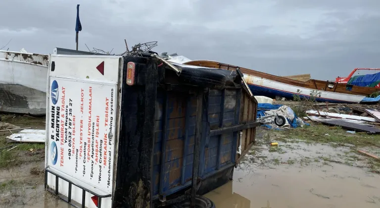 Antalya Valisi Şahin, Aksu'da hortumun zarar verdiği yerleri inceledi