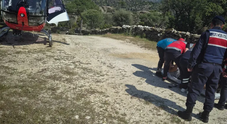 Aydın'da yürüyüş sırasında rahatsızlanan kişi, ambulans helikopterle hastaneye sevk edildi