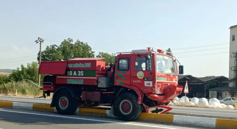 Balıkesir'de yangın bölgesine giden arazözle otomobilin çarpışması sonucu 1 kişi öldü