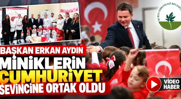 Başkan Erkan Aydın, miniklerin Cumhuriyet sevincine ortak oldu