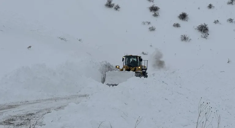 Bayburt'ta çığ düşmesi sonucu kapanan köy yolu ulaşıma açıldı