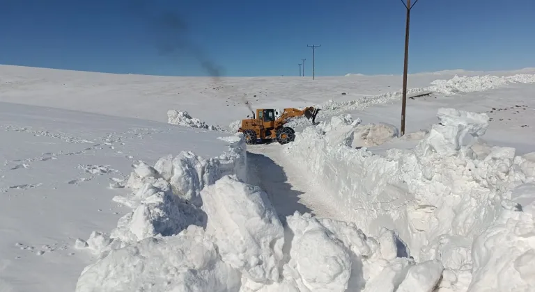 Bingöl Karlıova'da kardan kapanan mezra yolu ulaşıma açıldı