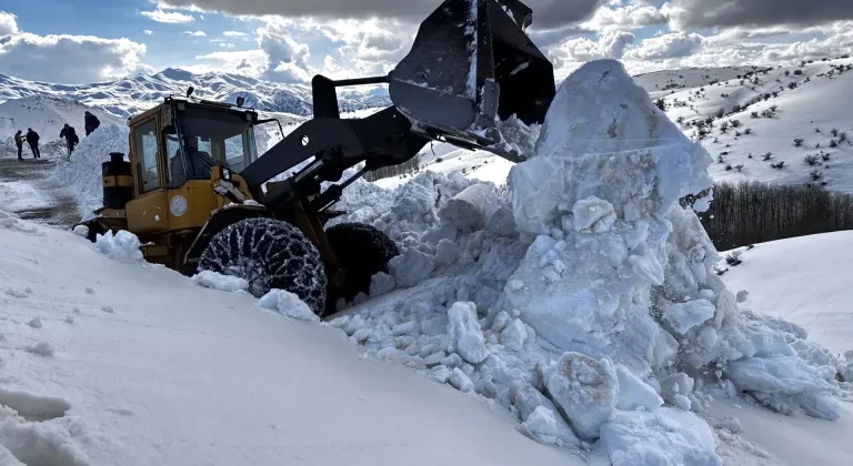 Bitlis'te baharda da metrelerce karla mücadele sürüyor