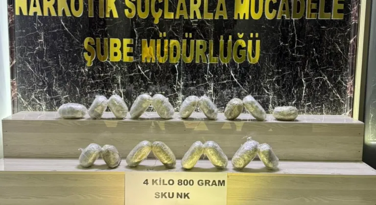 Bitlis'te valize gizlenmiş 4 kilo 800 gram uyuşturucu ele geçirildi