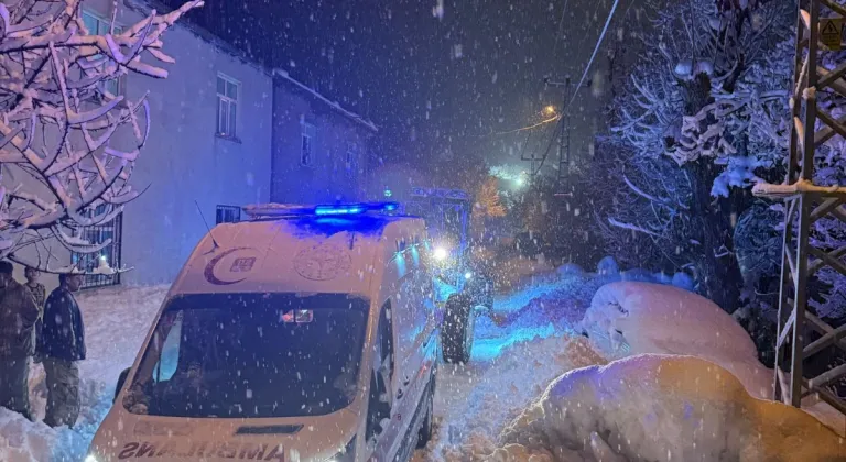 Bitlis'te yolu kardan kapanan köyde rahatsızlanan kadın, ekiplerce hastaneye ulaştırıldı