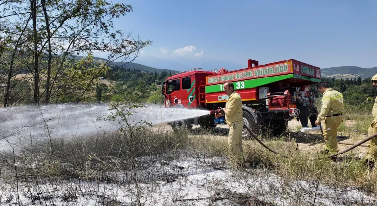 Bursa'da çıkan orman yangını büyümeden söndürüldü