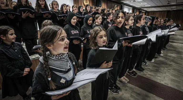 Bursa'da imam hatip ortaokulu öğrencileri, Küresel Sumud Filosu'na konserle destek oldu