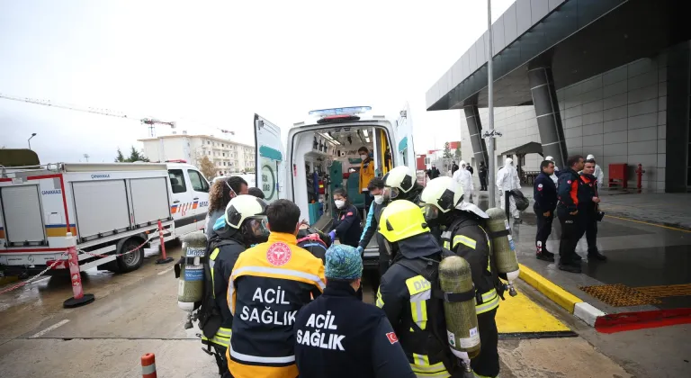Çanakkale Havalimanı'nda kimyasal madde tatbikatı yapıldı