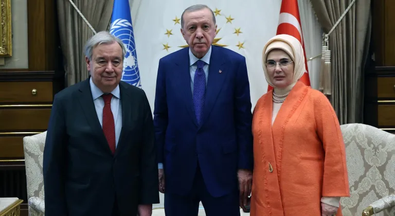 Cumhurbaşkanı Erdoğan, Birleşmiş Milletler Genel Sekreteri Guterres'i kabul etti