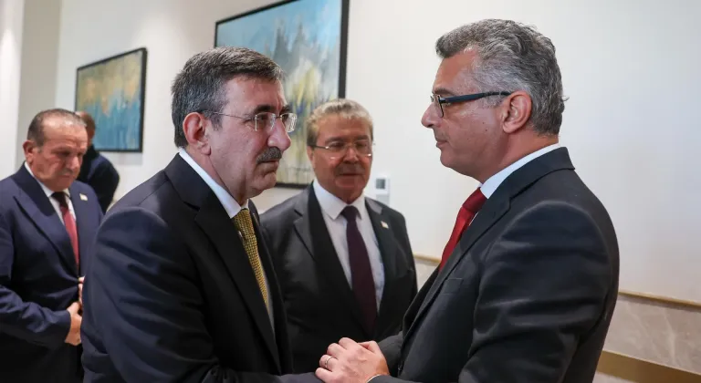 Cumhurbaşkanı Yardımcısı Yılmaz, KKTC Cumhurbaşkanı Erhürman ile bir araya geldi