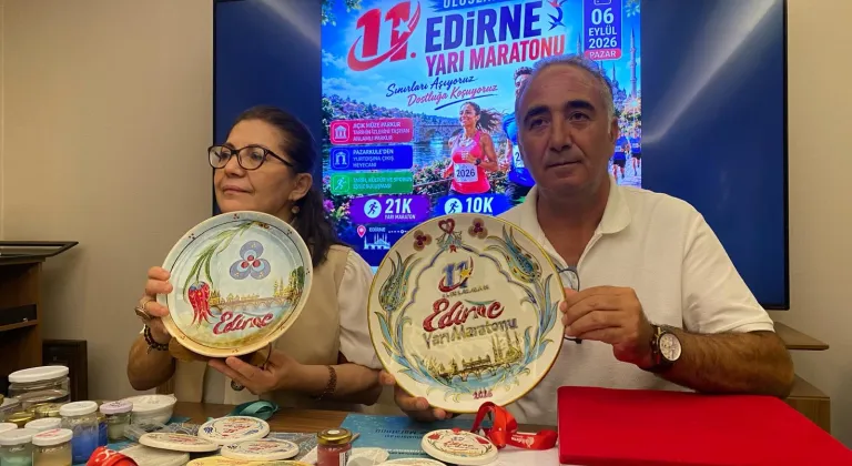Edirne Maratonu'nun madalyalarında "çini sanatı"