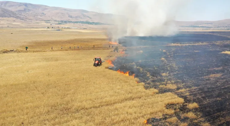Elazığ'da 170 dekarlık otluk arazi ve buğday ekili alan yandı