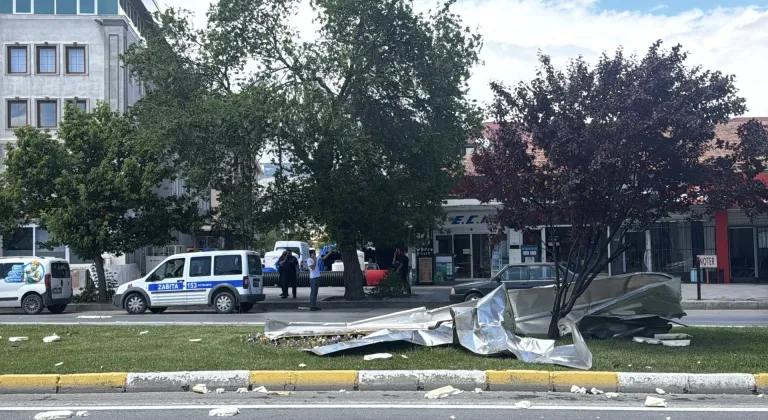 Erzincan'da kuvvetli rüzgar nedeniyle çatılar uçtu, ağaçlar devrildi