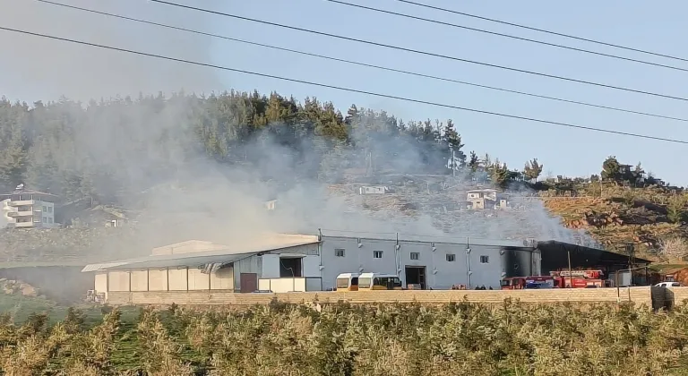 Gaziantep'teki biber fabrikasında çıkan yangın söndürüldü