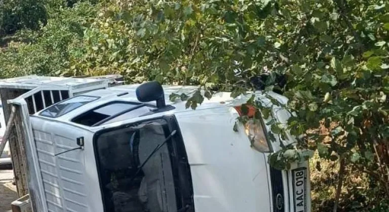 Giresun'da fındık işçilerini taşıyan kamyonetin devrildiği kazada 14 kişi yaralandı