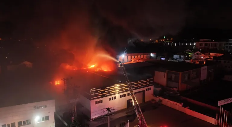 GÜNCELLEME 2 - Düzce'de strafor fabrikasında çıkan yangın kontrol altına alındı