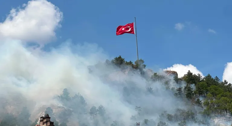GÜNCELLEME - Tarihi Kütahya Kalesi'nde çıkan yangın kontrol altına alındı
