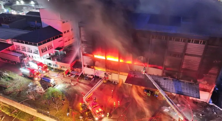 GÜNCELLEME - Trabzon'da fındık fabrikasının deposunda çıkan yangına müdahale ediliyor