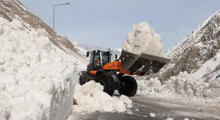 Hakkari-Van kara yoluna düşen çığ temizlendi