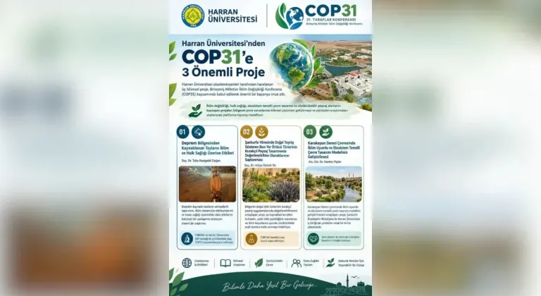 Harran Üniversitesi'nin üç projesi COP31'de sunulacak