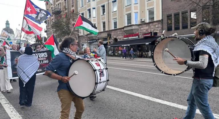 İsveç'te İsrail'in Gazze'ye yönelik saldırıları protesto edildi
