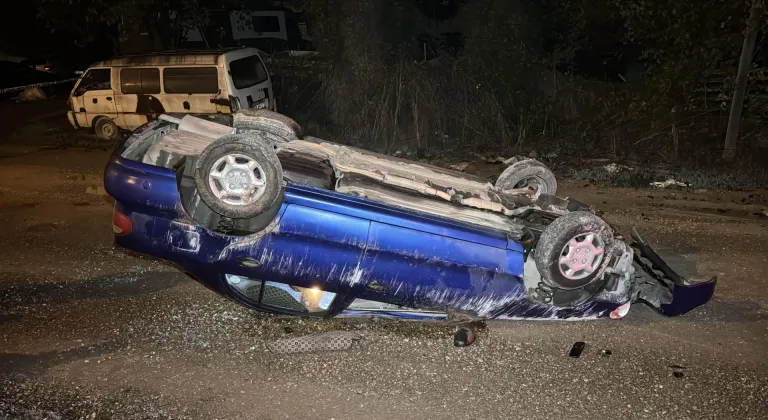 Karabük'te devrilen otomobilin sürücüsü yaralandı