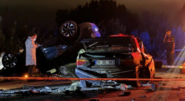 Karaman'da iki otomobilin çarpıştığı kazada 1 kişi öldü, 1 kişi yaralandı