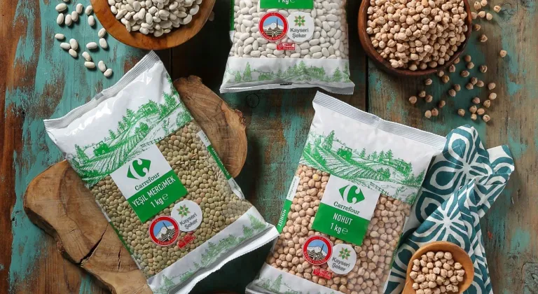 Kayseri'nin yerel bakliyat ürünleri CarrefourSA'da satışa sunuldu