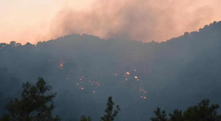 Kemer'de çıkan orman yangınına müdahale ediliyor