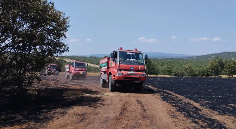 Kütahya'da tarlada başlayıp ormanlık alana sıçrayan yangın kontrol altına alındı