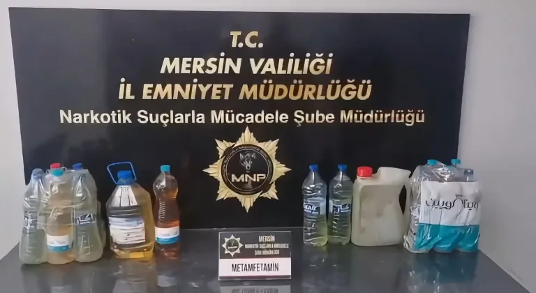 Mersin'de takibe alınan cipte 27 litre sentetik uyuşturucu ele geçirildi