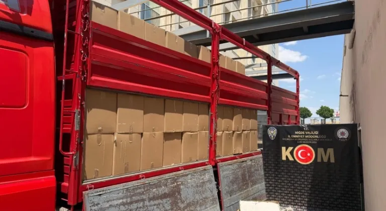Niğde'de 7 milyon 500 bin makaron ele geçirildi