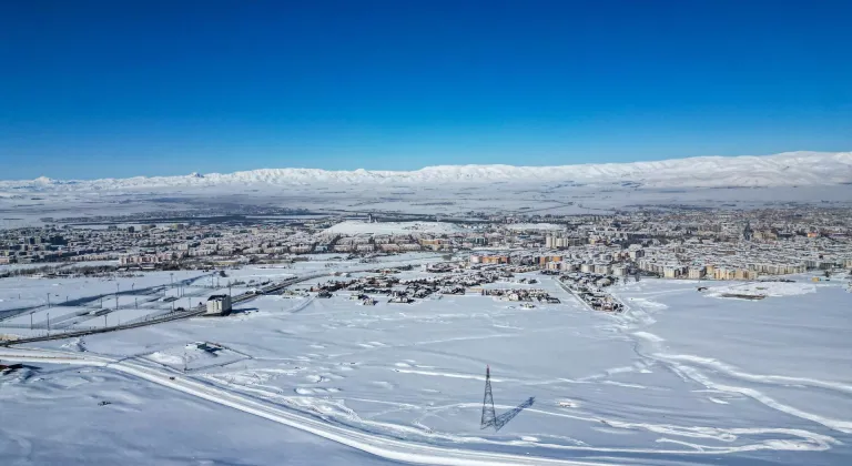 Palandöken Dağı'nın karla kaplı ormanları havadan görüntülendi