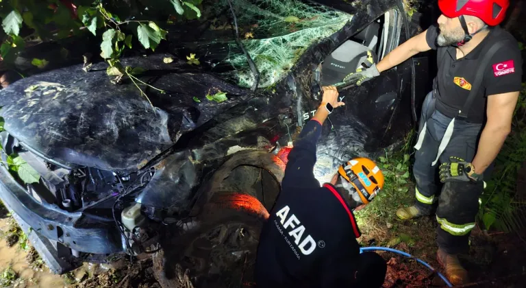 Rize'de otomobilin devrildiği kazada 2 kişi öldü, 1 kişi yaralandı