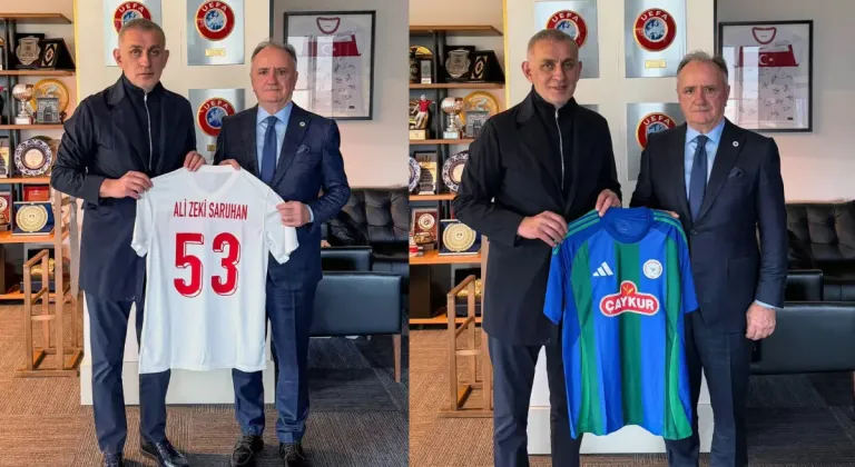 Rizespor Başkanı Saruhan'dan TFF Başkanı Hacıosmanoğlu'na ziyaret