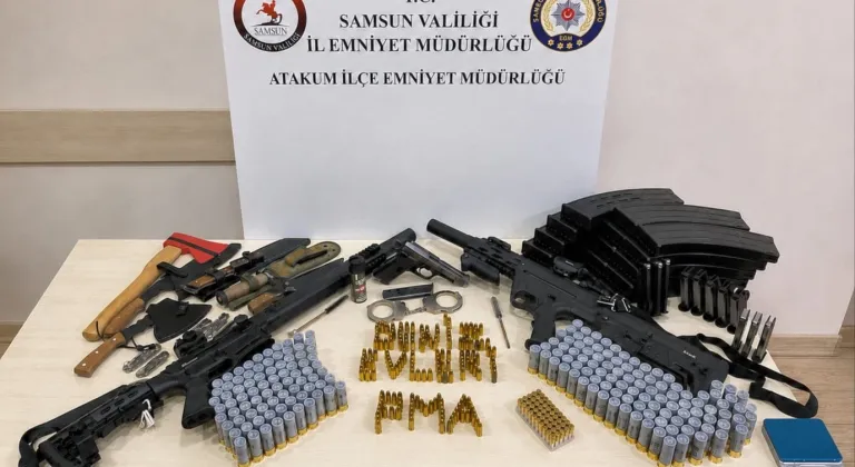 Samsun'da ruhsatsız silah ve mühimmat ele geçirildi