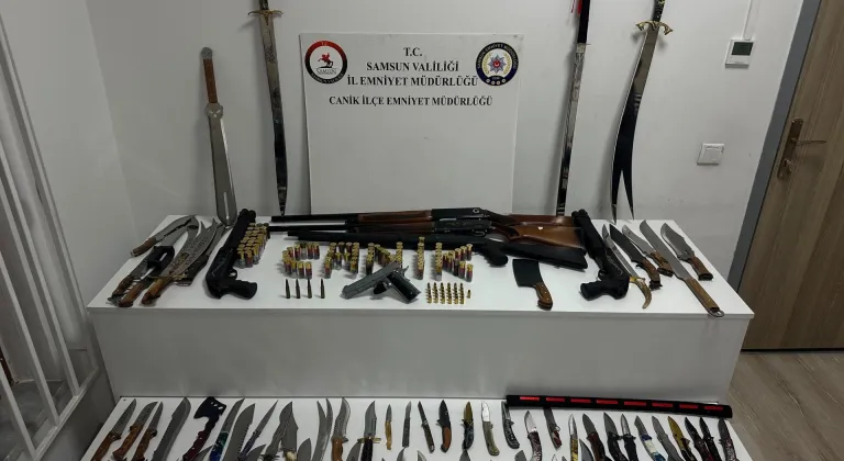 Samsun'da ruhsatsız silah ve mühimmat ele geçirildi