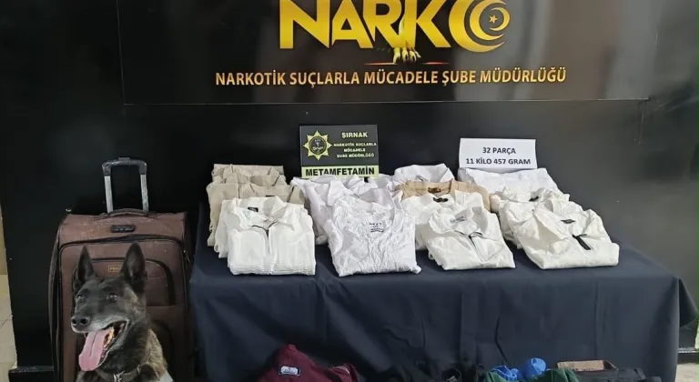 Şırnak'ta valizlerinde 11 kilo 457 gram uyuşturucu ele geçirilen yabancı uyruklu zanlı tutuklandı
