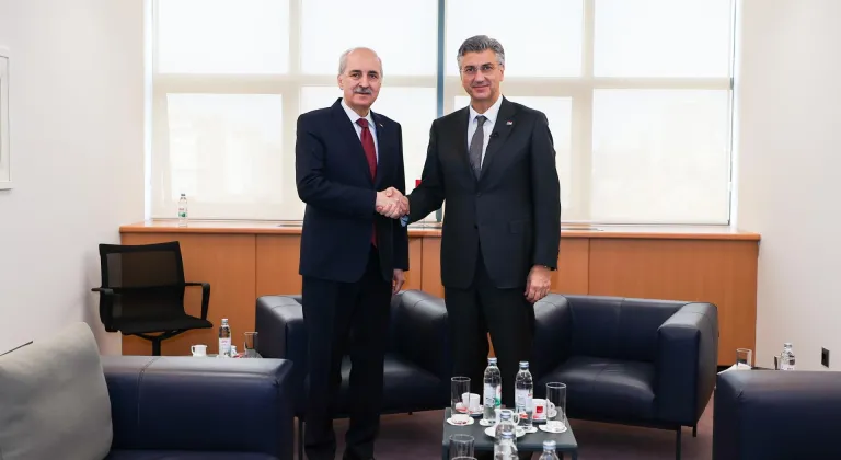 TBMM Başkanı Kurtulmuş, Hırvatistan Başbakanı Plenkovic ile görüştü