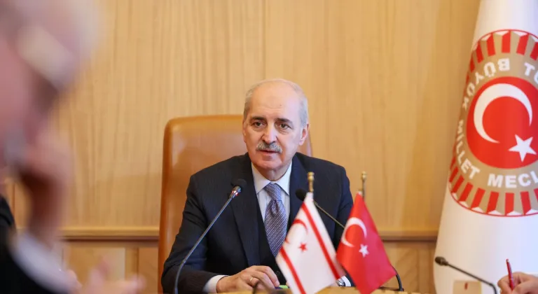 TBMM Başkanı Kurtulmuş, KKTC-Türkiye Parlamentolar Arası Dostluk Grubu Başkanı Canaltay'ı kabul etti