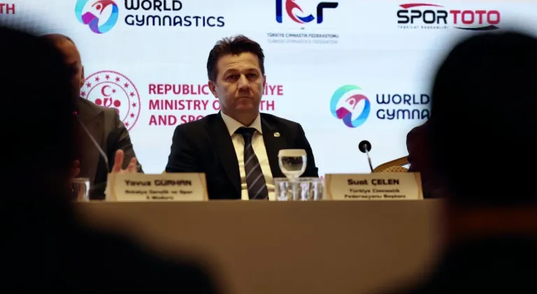 TCF Başkanı Çelen, Antalya'daki Artistik Cimnastik Dünya Kupası basın toplantısında konuştu: