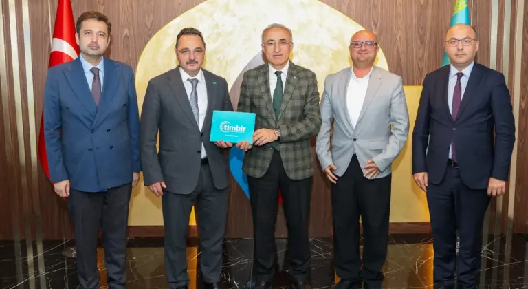 TİMBİR’den Hoca Ahmet Yesevi Üniversitesi Mütevelli Heyet Başkanı Prof. Dr. Karaman’a ziyaret