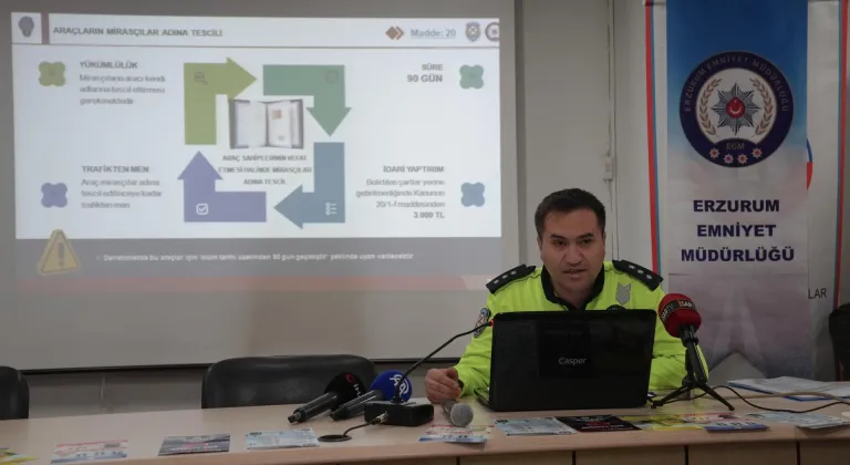 Trafik Kanunu'ndaki düzenleme sonrası Erzurum'da ilk ceza bir polise kesildi