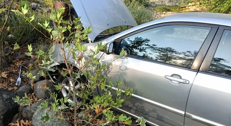 Yalova'da dere yatağına devrilen otomobilin sürücüsü yaralandı