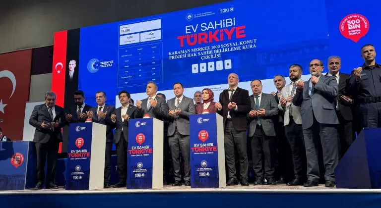 "Yüzyılın Konut Projesi" kapsamında Karaman'da yapılacak konutların kurası çekildi